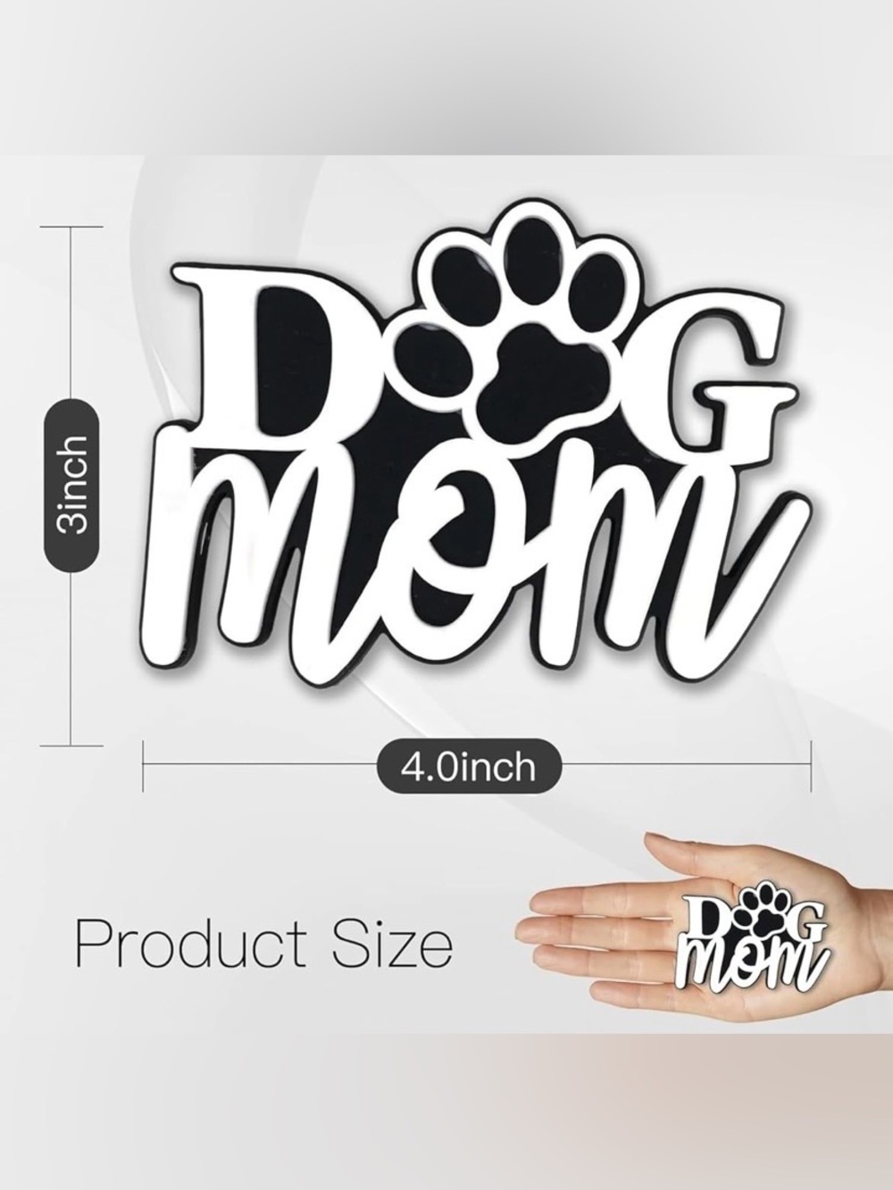 Dog Mom Rubber Charm for Bogg Bag Tote Beach Pool Boat Bag Accessory Black White - Picture 4 of 4